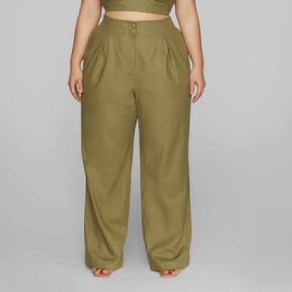 Fashion to Figure Olive Lauren Linen Wide Leg Pants